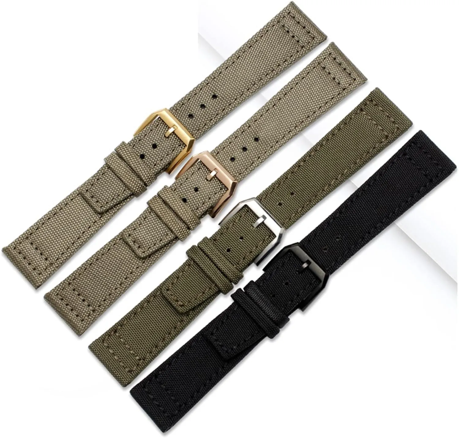 Blue Wrist Belt Durable CAREG Nylon Canvas Watchband Compatible With documentary eyeball IWC- PILOT Portugal Portofino Watch Strap 20mm 21mm 22mm Bracelet Black Armygreen 