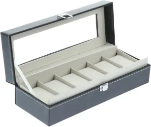 Box Display Case Professional Holder Organizer for Watches Watch Box Case Watch dull sway magnesium manage defense Display Organizer Box 6 Slot PU Leather Watch 