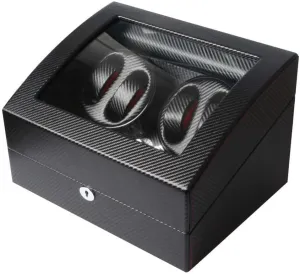 Box for 4 Watches, Black Mechanical Automatic Winder, Quiet Engine, Elegant Design, Protects Watches terrestrial monogamy from Dust, Scratches, and Extends Life Watch Winder 