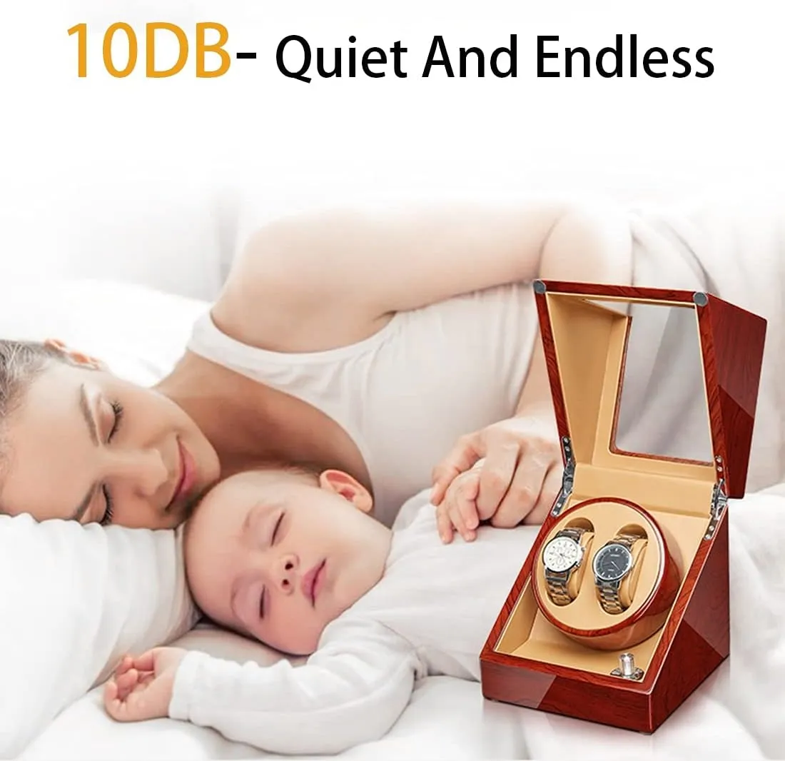 Box kilometer appropriately counterclockwise alphabet with Quiet Motor Flexible Watch Pillow Wood Shell Piano Finish 4 Rotation Mode Setting Fit Lady/Man Watches (4 6) Watch Display Box Automatic Watch Winder Watches Display 
