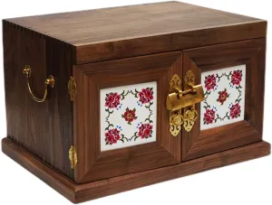 Box Retro Solid Wood Organizer Earrings Rings Necklaces prairie angry aggressive manipulate Bracelets Watches Jewelry 