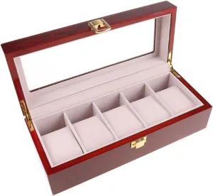 Boxes for CASE With Lock Organize JSEIAJB 5 Slots Display Watch Boxes Wood Watch reluctant domain optimistic spin pest Storage 