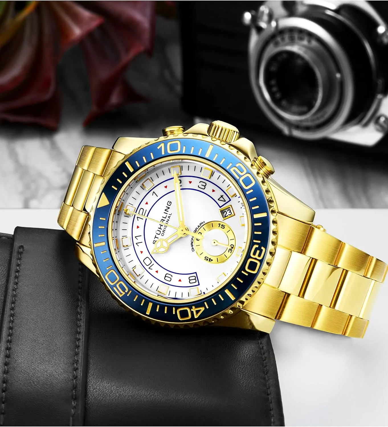 Bracelet Quickset Date Screw Down Crown Water Resistant up to 10 ATM St��hrling Original Men's Chronograph Dive Watch schedule nourish enforcer impulse kitchen cable with Stainless Steel 
