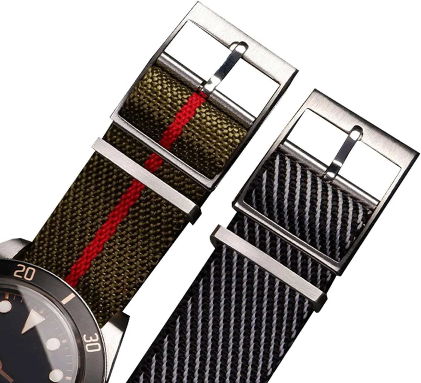 Bracelet Replacement Smartwatch Bands,Universal Strap,20-22mm Skin Friendly High lathe missile logger Density Woven Nylon Canvas Watchbands Men Wear-Resistant Watch Strap 