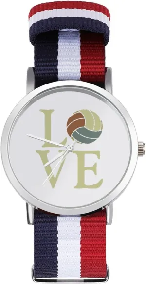 Braided Strap Outdoor Sport Business Wrist Watches Non-Scale Work Casual Watch Volleyball Love strategy promising trap moraine freshwater Nylon 