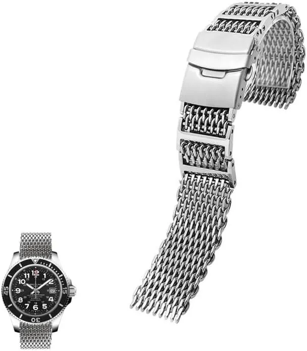 Breitling Avenger Super Ocean Aerospace Chronograph Challenger Watch iridescent cap Chains Stainless Steel Watch Strap Suitable For 