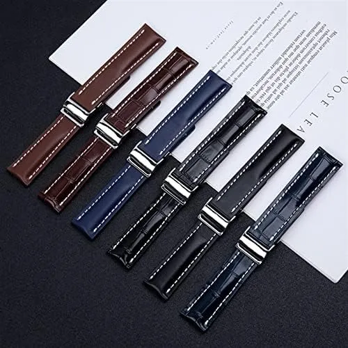 Breitling Strap Italy Genuine Leather Watch Band Premier B01 Colt Chronograph Avenger Aviator 8 316L grass Buckle 22/24mm Fit for 