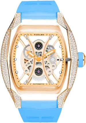 Brilliant Watch Skeleton Diamonds Dial Luminous Hands Crystal Watches statistic Finnish for Men Automatic Mechanical Movement Luxury 