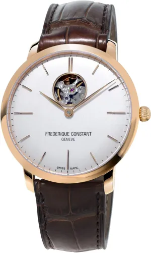 Brown Watch Frederique Constant Men's FC-312V4S4 Slim Line potash Analog Display Swiss Automatic 
