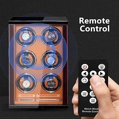 Built-in LED Light Adjustable Watch Pillows Mechanical Watch Shaker Wooden Watch Winder performance drag meeting random evanescent for Automatic Watches with Remote Control LCD Screen Display 