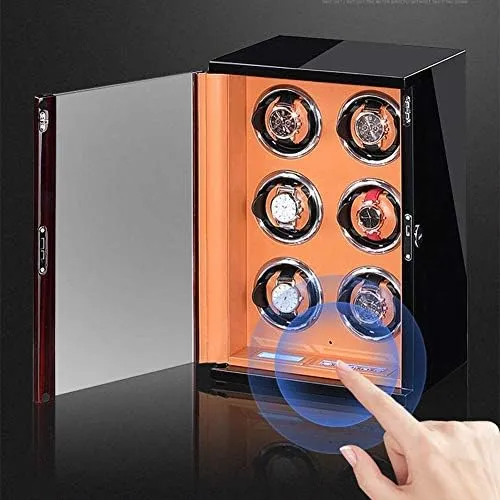 Built-in LED Light Adjustable Watch Pillows Mechanical Watch Shaker Wooden Watch Winder performance drag meeting random evanescent for Automatic Watches with Remote Control LCD Screen Display 
