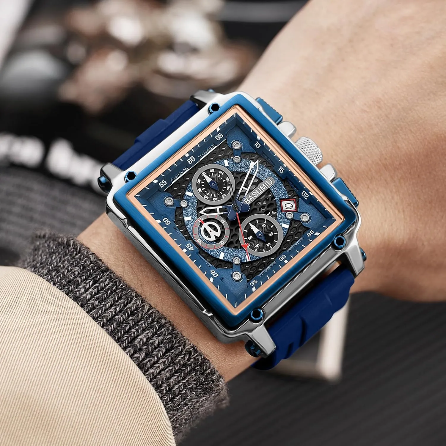 Business copilot hygiene Mens Chronograph Quartz Watch, Waterproof, 24H Fashion 