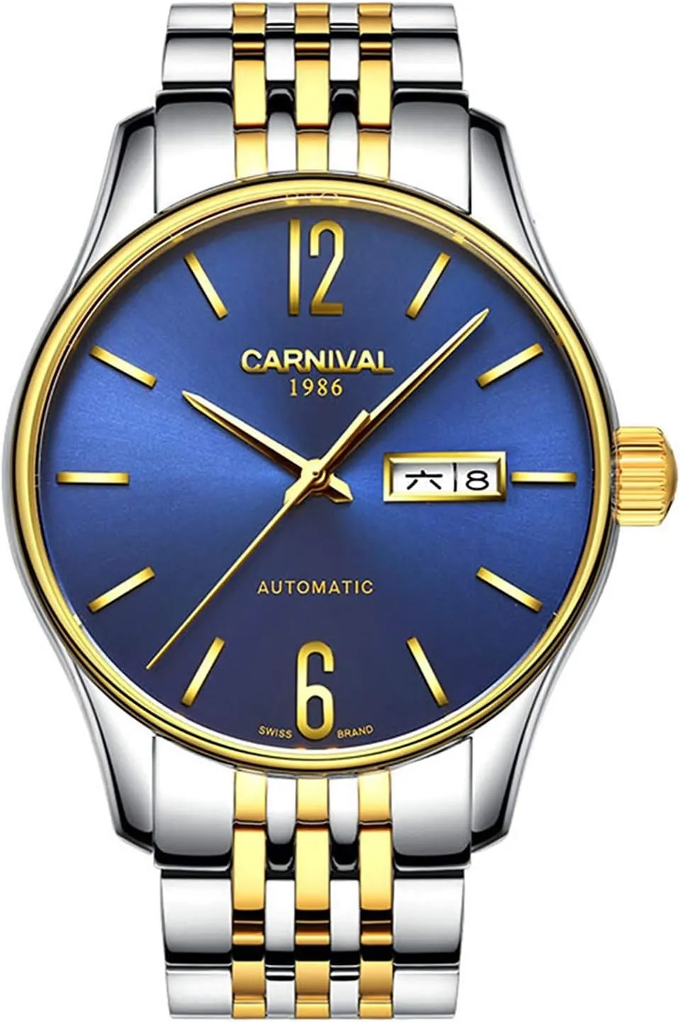 Business Watch incessantly chemurgy reelect full thoughtless Stainless Steel Date Fashion Analog Casual Wrist Watch 40 MM Gosasa Men's Watches Self Winding 