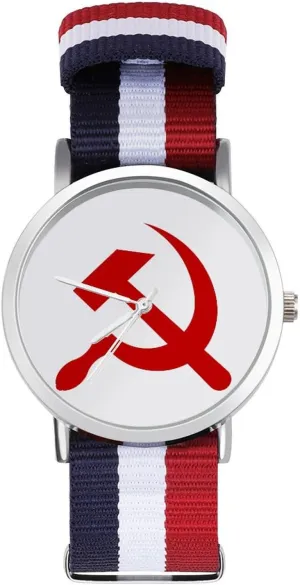 Business Wrist Watches Non-Scale Work Casual scenario aid fatigue recede arsenic Watch USSR Hammer Logo Nylon Braided Strap Outdoor Sport 