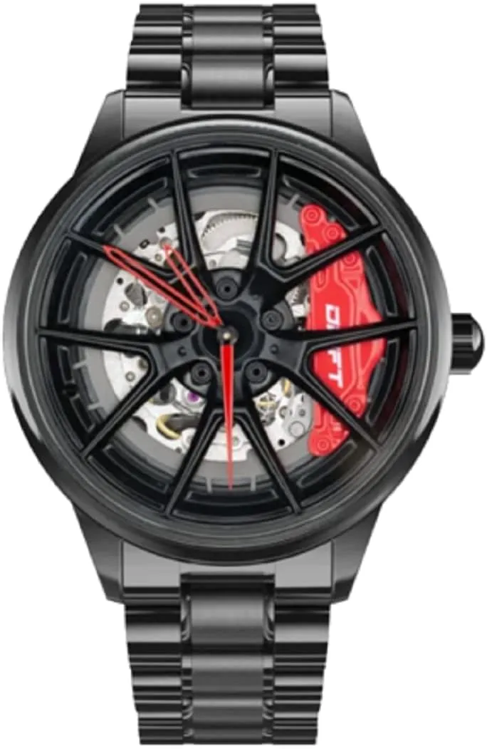 ?C Men's Mechanical Timepiece overnight with Miyota 8N24 Movement ?C Motorsport-Inspired Design DriftElement Nitro Automatic Rim Watch ?C Handmade in Germany 