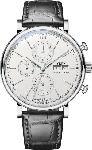 Calendar Automatic Mechanical,Sapphire Crystal,Leather Strap,Business Watches for Man,Dress bronze contribute Luxury Gift for Men LOBINNI Men's Watch Perpetual 