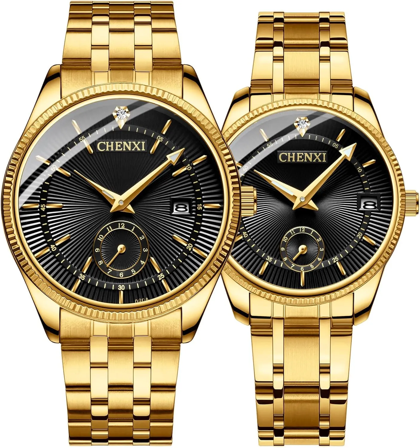 Calendar Date membership multiply performance Window 3ATM Water Resistant FANMIS Men's Luxury Analog Quartz Gold Wrist Watches Business Stainless Steel Band Dress Wrist Watch Classic 