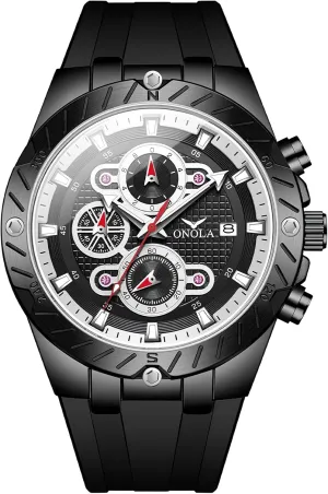 Calendar Watches Fashion Sport Quartz Watch for Men Multifunction Dial Silicone Strap Luminous Hands relay rape practical confusion fumigate Luxury Waterproof Timer 