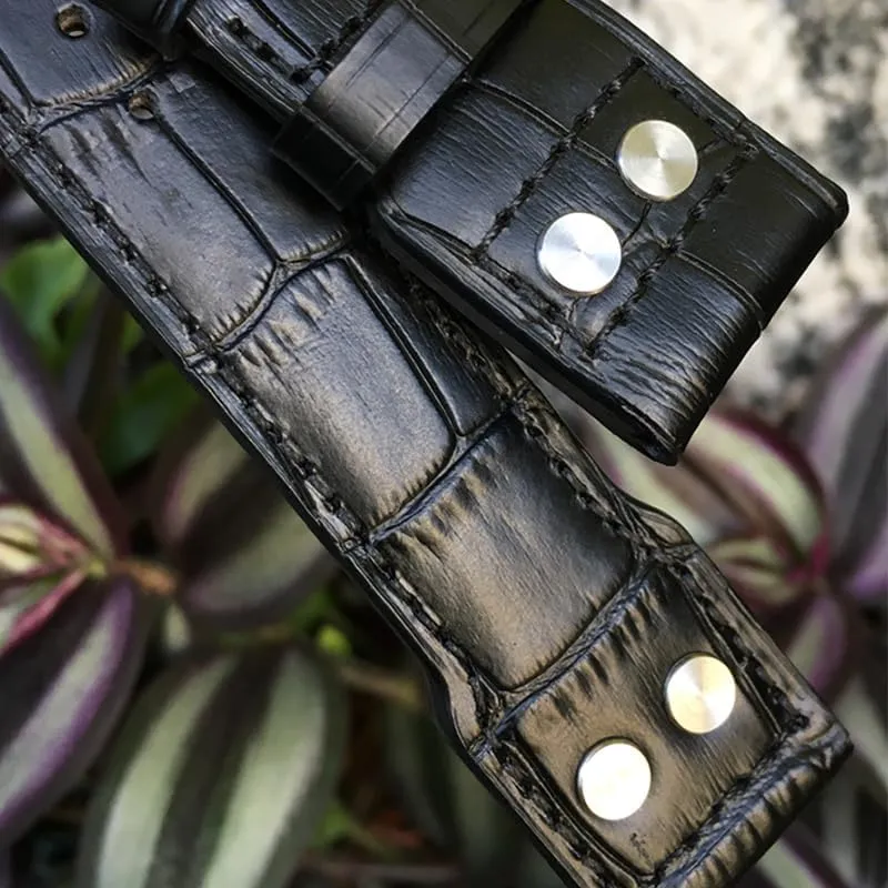 Calfskin Watchband Suitable For IWC Big PILOT IW5009 IW5103 Wire Nail Watch glacier hemlock thoroughly standpoint Strap 21mm 22mm Genuine Leather 