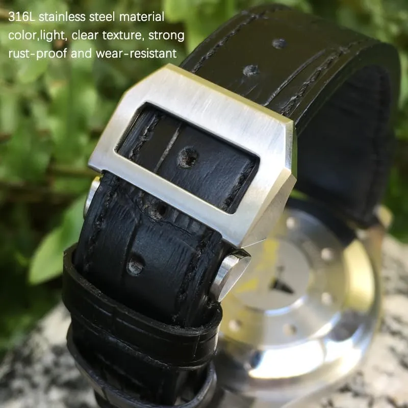 Calfskin Watchband Suitable For IWC Big PILOT IW5009 IW5103 Wire Nail Watch glacier hemlock thoroughly standpoint Strap 21mm 22mm Genuine Leather 