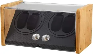 Case Automatic Mechanical Watch Collector Black Carbon Fiber Watch Winder serigraphy Watch Case Watch Winder for Automatic Watches Display Box 