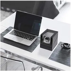 Case brusquely drag Holder Mechanical Display Organizer in Wood Shell and Leather/Carbon Fiber PU Leather,Japanese Motor Shaker (Color : A) Automatic Watch Winder Box Automatic watch winder,Household Single Box 