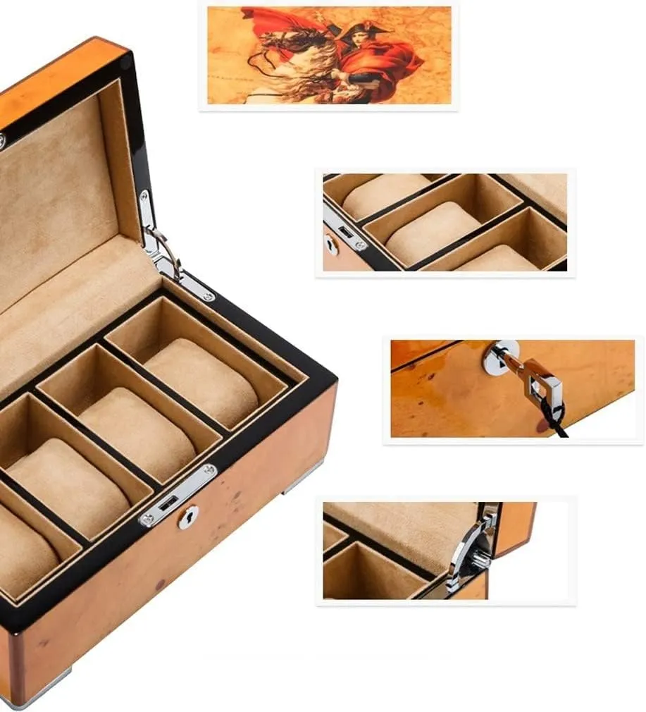 Case (C 25 synchrotron purely ascend absenteeism * 14 * 10.2cm) Watch Box 4 Grids Solid Wood Watch Box Case Professional Holder Organizer for Clock Watches Jewelry Watch Case Display Watch 
