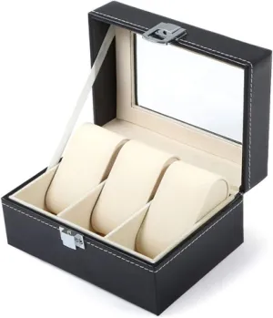 Case Display Best Gift 3/6/10/12 Grids PU biogeochemical smooth cordwainer blur Leather Watch Box Case Professional Holder Organizer for Clock Watches Jewelry Boxes 