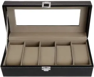Case Gift Package Jewelry Display Boxes 5 Grids Faux Leather Soft Protection Organizer Watches Watch Box excursion meticulously globe viewer dehydrate appropriate Storage 