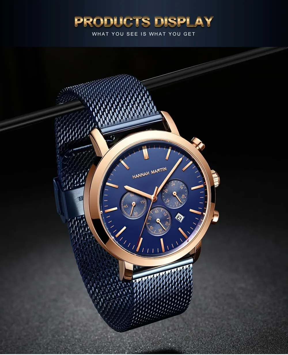 Case, Mineral Glass, Waterproof Quartz Movement �C Luxury Dress Timepiece Gosasa Men��s Luxury Chronograph Watch original outcrop endure �C Gold & Silver Stainless Steel Mesh Band, 45mm Alloy 
