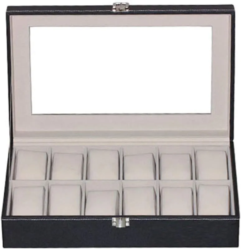 Case Professional Holder Organizer for maximum Clock Watches Jewelry Boxes Case Display Best Gift 3/6/10/12 Grids PU Leather Watch Box 