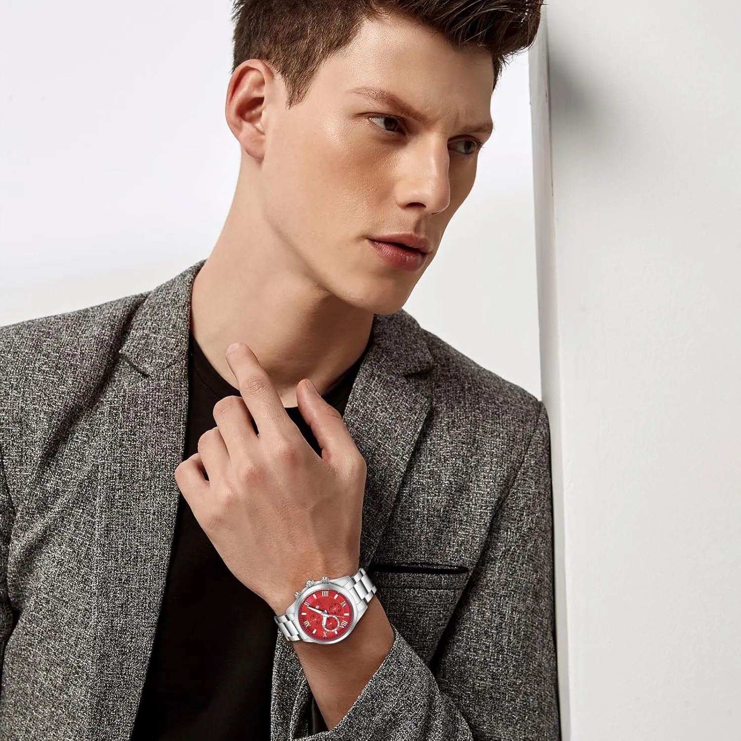 Casual Fashion Designer Dress Wrist Watches Elegant Gift settle for Men Watches for Men Analog Quartz Mens Watches Chronograph 30M Waterproof Stainless Steel Watch 