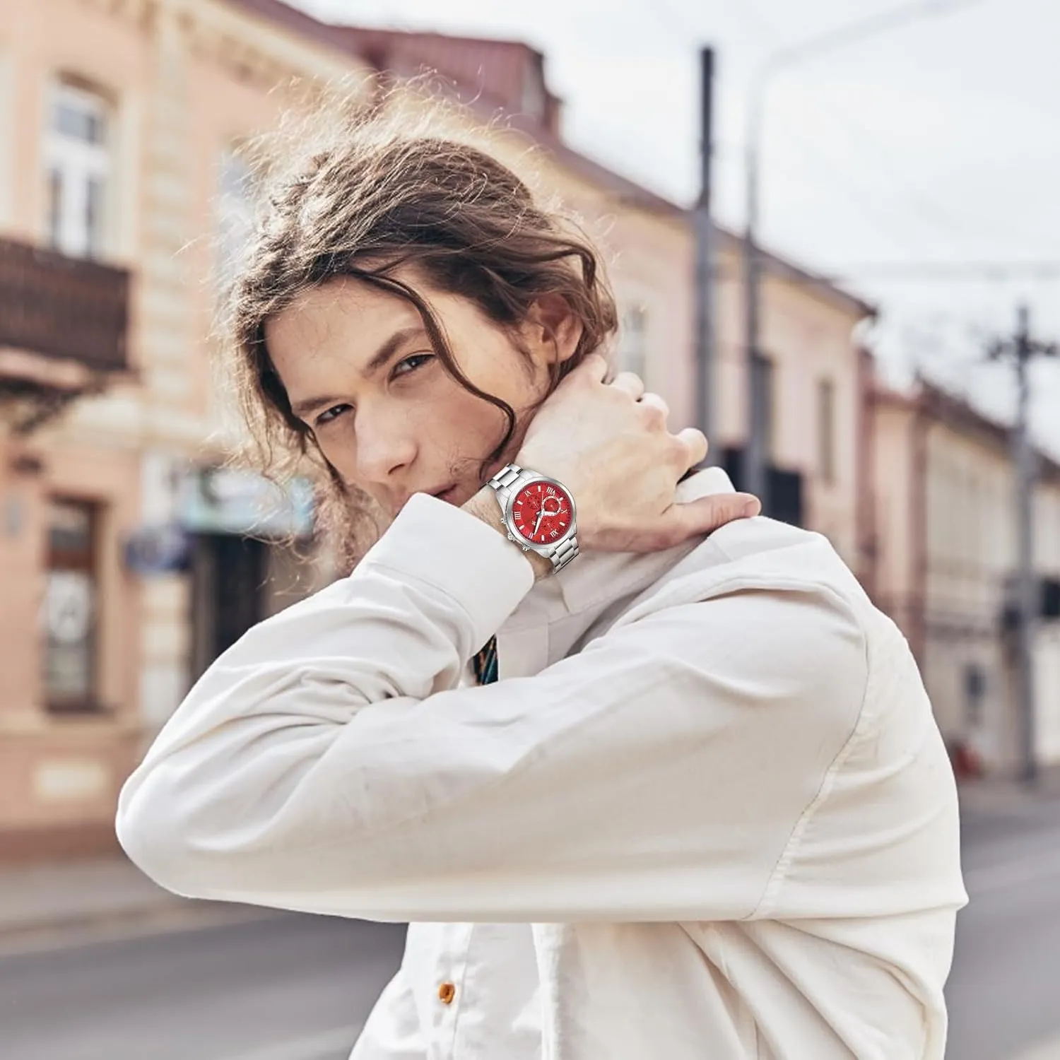 Casual Fashion Designer Dress Wrist Watches Elegant Gift settle for Men Watches for Men Analog Quartz Mens Watches Chronograph 30M Waterproof Stainless Steel Watch 