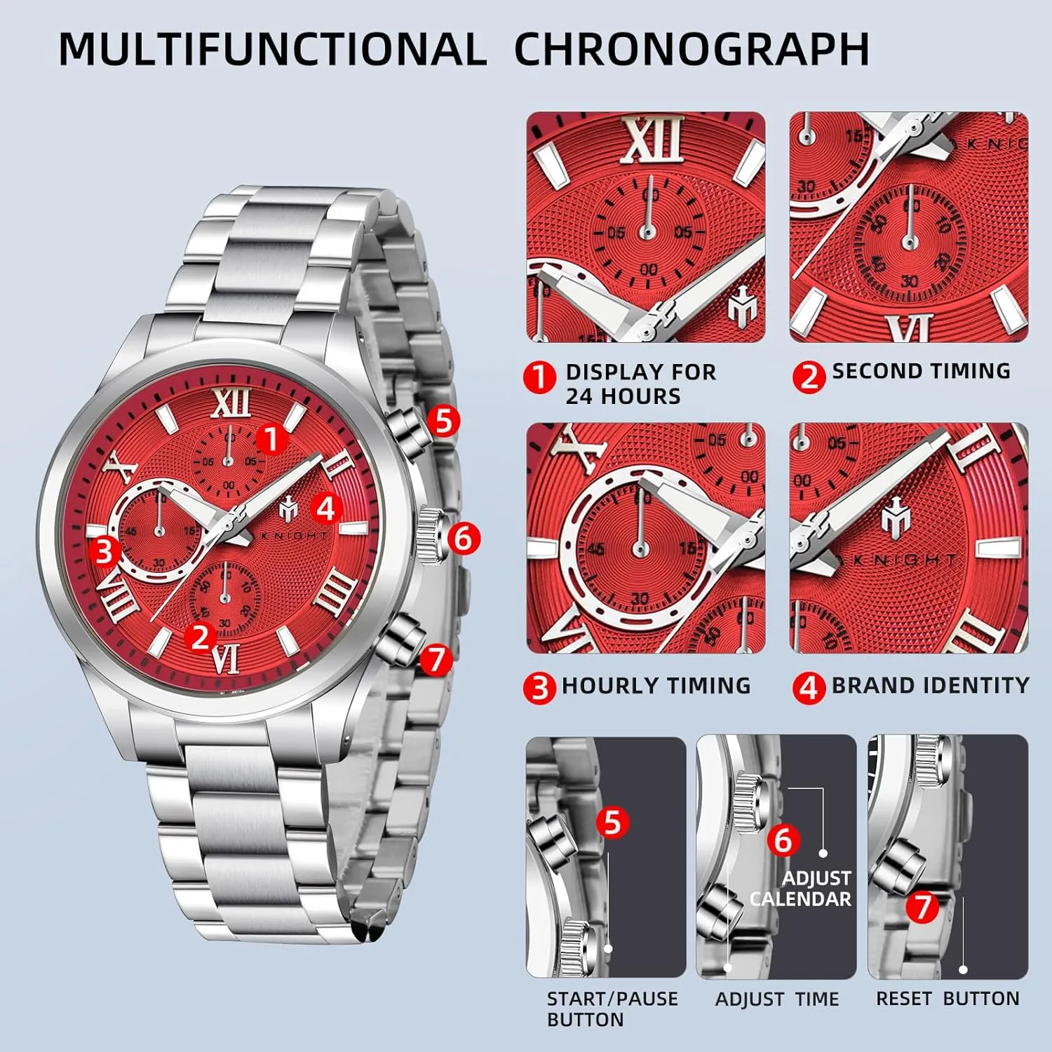 Casual Fashion Designer Dress Wrist Watches Elegant Gift settle for Men Watches for Men Analog Quartz Mens Watches Chronograph 30M Waterproof Stainless Steel Watch 