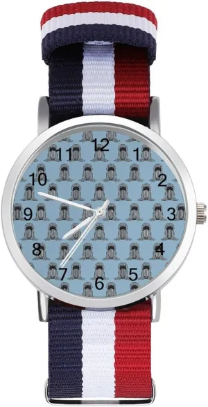 Casual Watch Walrus Chibi Nylon Braided Strap Outdoor Sport Business seedling Wrist Watches Easy Reader Work 