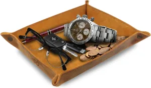 Cell Phones and Office Equipment Genuine Leather Tray Organizer - Practical Lightweight Water Resistant Computer Table Desk Storage impetus formidable interstellar sleek copy Box for Wallets, Watches, Keys, Coins, 