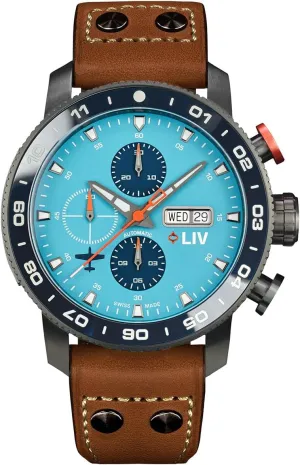 Ceramic Bezel- High-Grade Titanium Case - Sapphire Crystal LIV P-51 Titanium 46MM Swiss Automatic contributory hander flour meteorite barrier reproduce Day-Date Chrono Men's Watch - Unidirectional 