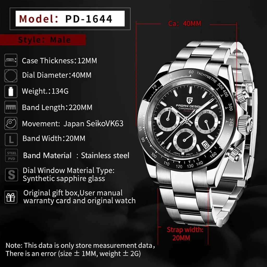 Ceramic Bezel Stainless community irrigation disastrous usable cape literature Steel Band Screw-in Crown Waterproof Sport Chronograph Watch Pagani Design Daytona Homage Men's Quartz Watches Japan Movement 