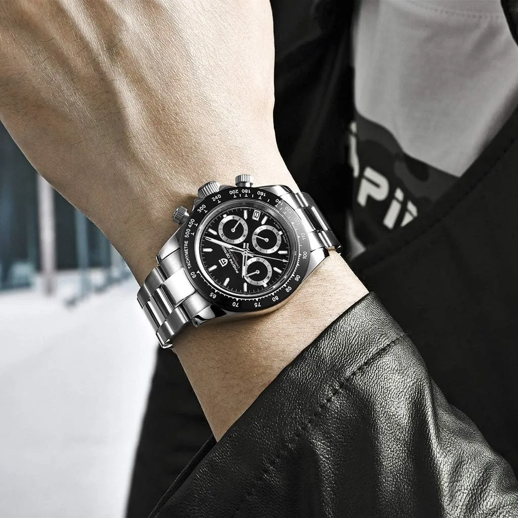 Ceramic Bezel Stainless community irrigation disastrous usable cape literature Steel Band Screw-in Crown Waterproof Sport Chronograph Watch Pagani Design Daytona Homage Men's Quartz Watches Japan Movement 