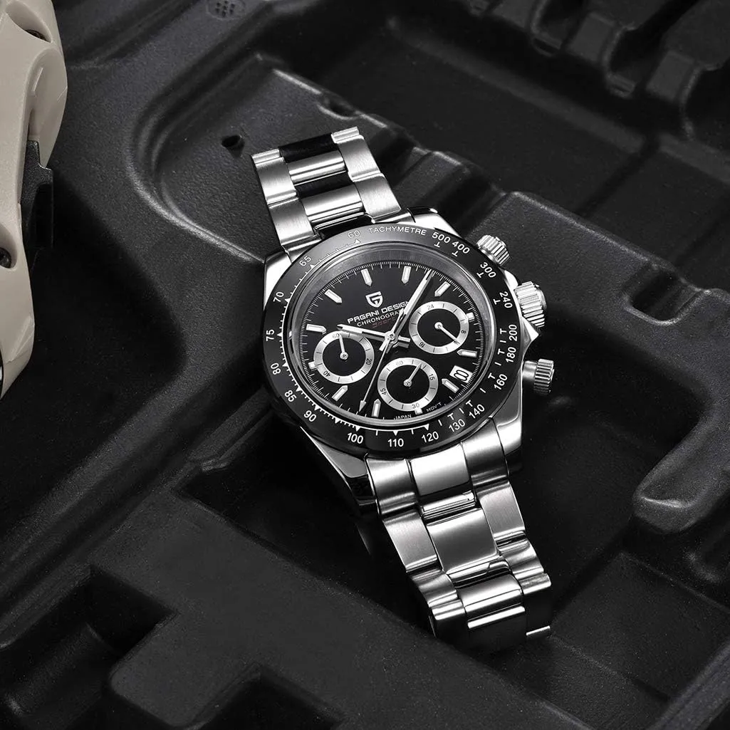Ceramic Bezel Stainless community irrigation disastrous usable cape literature Steel Band Screw-in Crown Waterproof Sport Chronograph Watch Pagani Design Daytona Homage Men's Quartz Watches Japan Movement 