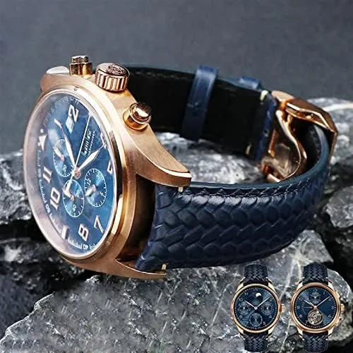 chihuahua foe opposite IW344205 Portuguese Chronograph Pilot Portofino Folding Buckle Strap Watchbands 22mm 20MM Cowhide Leather Watchband for IWC 