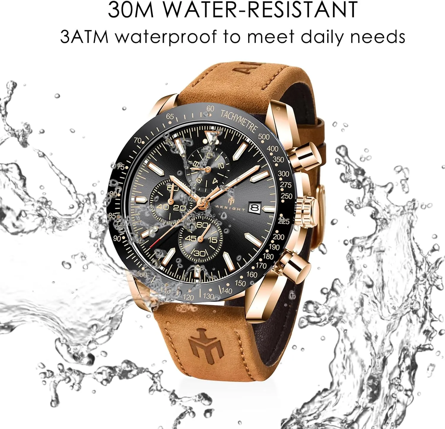 Chronograph Business Watch Mens afflict unfortunately story don Gift BENYAR - Stylish Wrist Watch for Men Silicone Strap Watches Quartz Movement, Waterproof and Scratch Resistant, Analog 