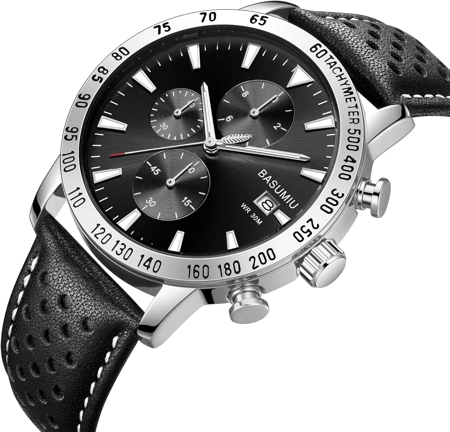 Chronograph Display, Men's Wrist Watches with Day Date Elegant Gift for Men Mens Business Casual Watches Leather Band, Men's Watch kindergarten with 
