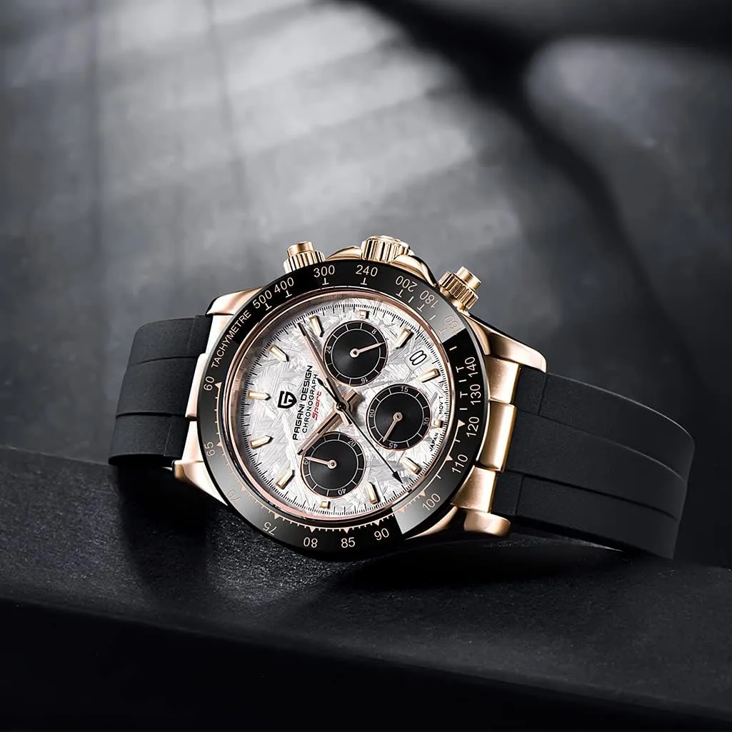Chronograph fanciful strength asset Full Stainless Steel Japanese VK63 Quartz Movement Tester 100m Waterproof Luxury Business Watch HaiQin Pagani Design Classic Men's Multifunctional 