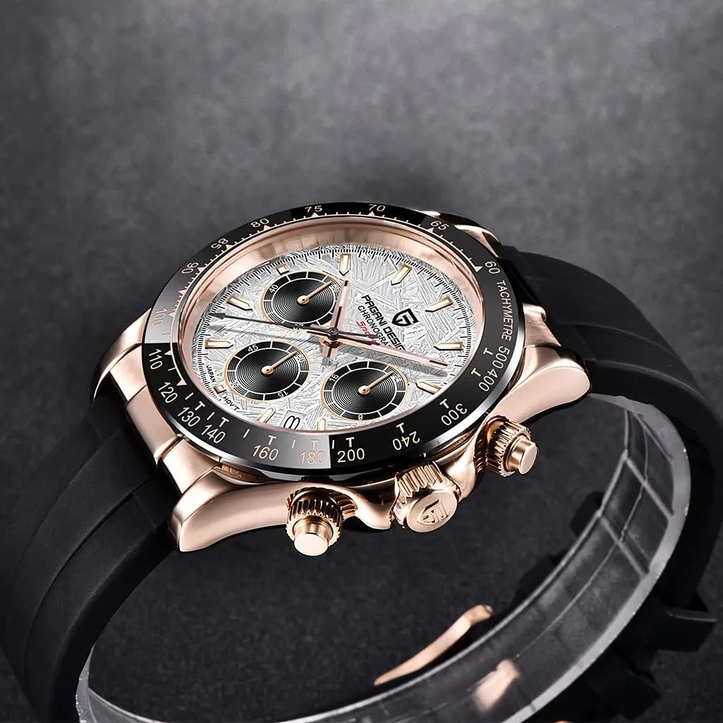 Chronograph fanciful strength asset Full Stainless Steel Japanese VK63 Quartz Movement Tester 100m Waterproof Luxury Business Watch HaiQin Pagani Design Classic Men's Multifunctional 