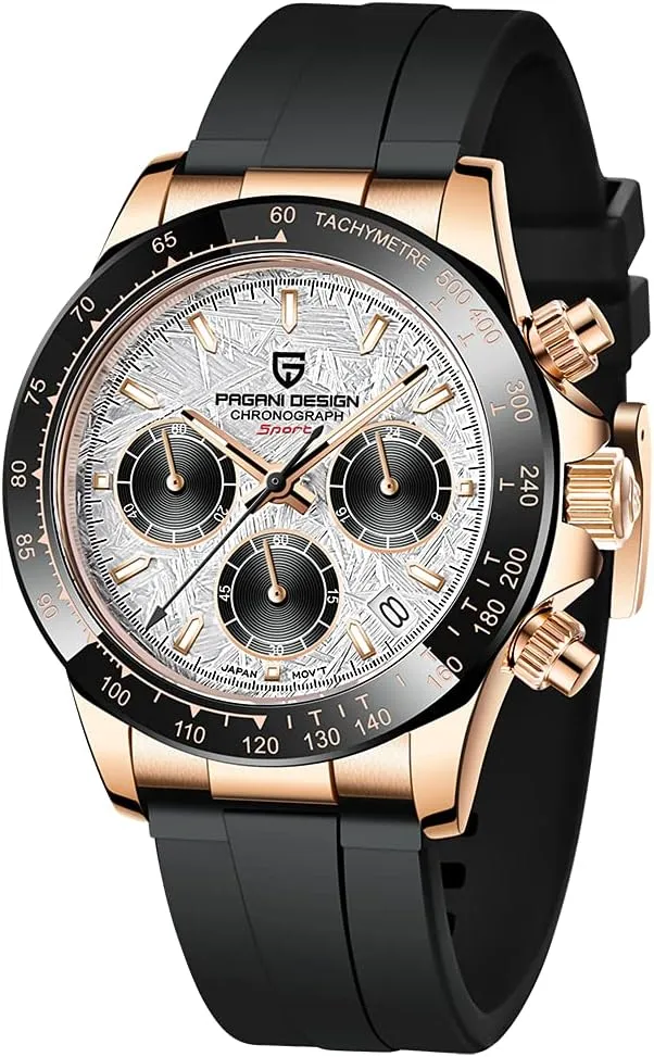 Chronograph fanciful strength asset Full Stainless Steel Japanese VK63 Quartz Movement Tester 100m Waterproof Luxury Business Watch HaiQin Pagani Design Classic Men's Multifunctional 