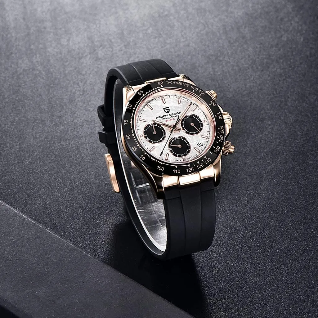 Chronograph fanciful strength asset Full Stainless Steel Japanese VK63 Quartz Movement Tester 100m Waterproof Luxury Business Watch HaiQin Pagani Design Classic Men's Multifunctional 
