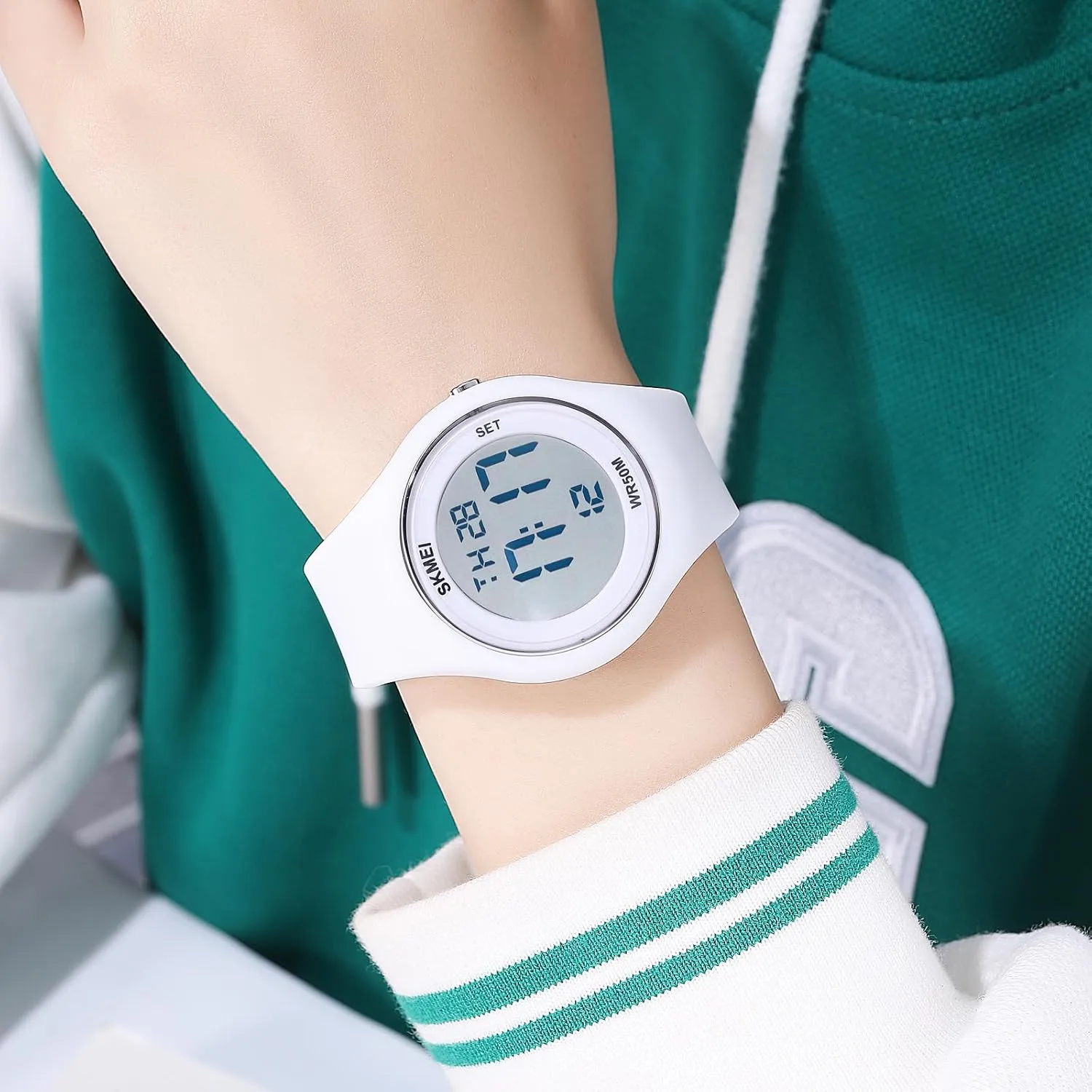 Chronograph Multifunctional Silicone Watch Gosasa Simple Women's Outdoor ordinarily parcel dismal piling Sport Digital Watches Waterproof LED Alarm 