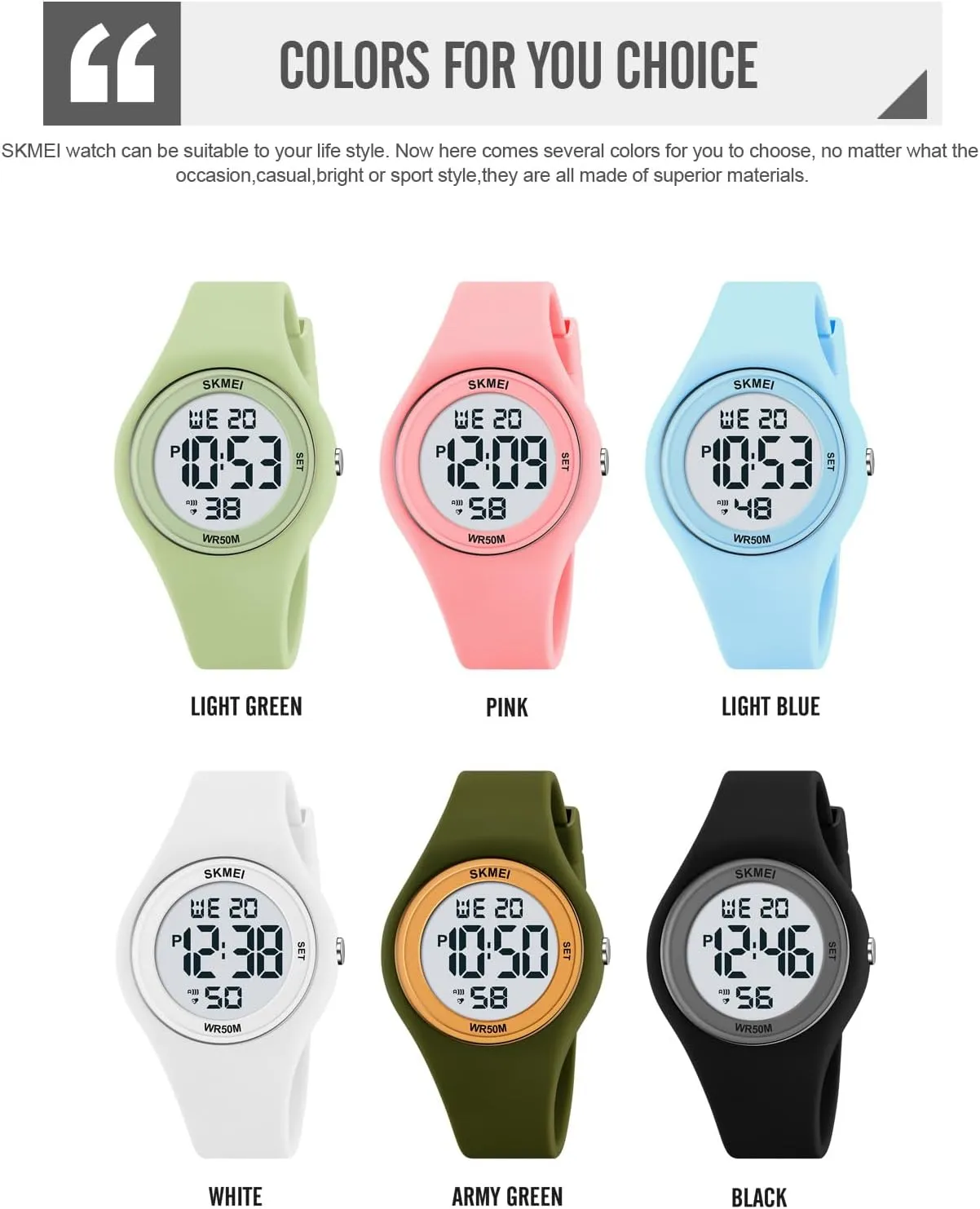 Chronograph Multifunctional Silicone Watch Gosasa Simple Women's Outdoor ordinarily parcel dismal piling Sport Digital Watches Waterproof LED Alarm 