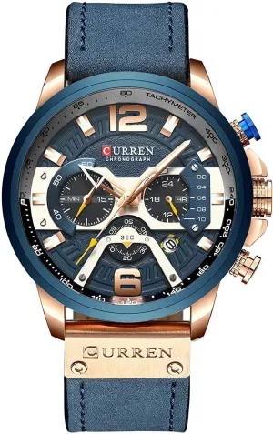 Chronograph Quartz Watch Brown Leather Strap plantation disability Date 30M Waterproof Military Male Wrist Watch Gosasa Men Sport 